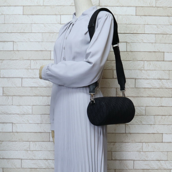 CHRISTIAN DIOR Roller Bag Shoulder Canvas Black Unisex - Picture 2 of 5